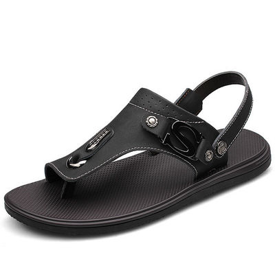 Camisetas confortables para hombres zapatillas de cuero con parte superior de cuero genuino