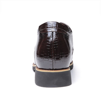 Stealth Aumento de 6 cm Calzado para hombres de ascensor Cuero verdadero Negro Pantalón de zapatos