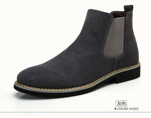 Suela exterior de caucho para hombres botas de desierto de suéter botas de cuero genuino para hombres botas de cuero casuales