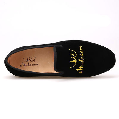 Red Bottom Men Velvet Loafers Color de suela exterior de caucho personalizado para negocios