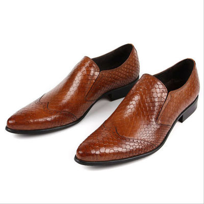 Muestra de piel de serpiente Hombres vestido formal zapatos de cuero genuino hombres zapatos de lujo para la fiesta