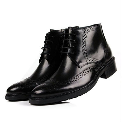 Botas de tobillo masculinas de otoño / primavera Botas de cuero real de Chelsea
