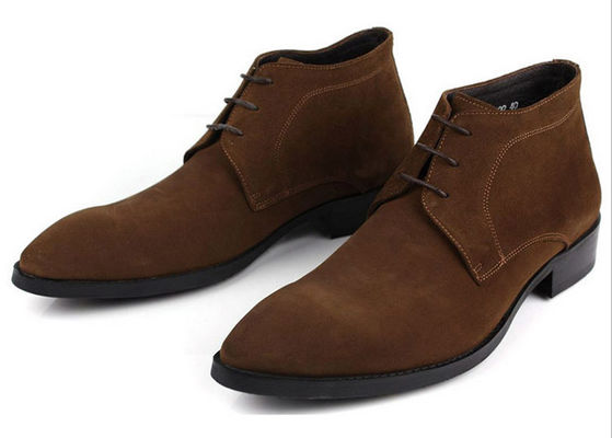 ODM hombres botas de suede Chelsea, negro / marrón hombres cordones hasta zapatos casuales