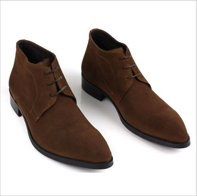 ODM hombres botas de suede Chelsea, negro / marrón hombres cordones hasta zapatos casuales