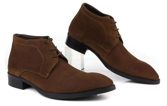 ODM hombres botas de suede Chelsea, negro / marrón hombres cordones hasta zapatos casuales