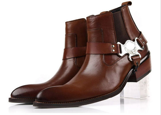 Botas personalizadas para hombres de tobogán de invierno en botas de hombre con cadena mental