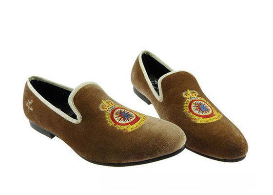 Amarillo Real Amarillo Mujeres de cuero, Royal bordado Mujeres Casual Loafers