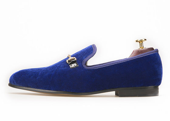 Motif Azul Vestido de terciopelo de hombre Zapatillas, Loafers Borgoña Vestidos de hombre con hebilla