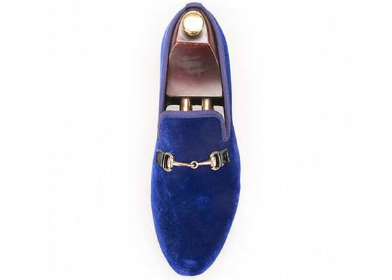 Motif Azul Vestido de terciopelo de hombre Zapatillas, Loafers Borgoña Vestidos de hombre con hebilla