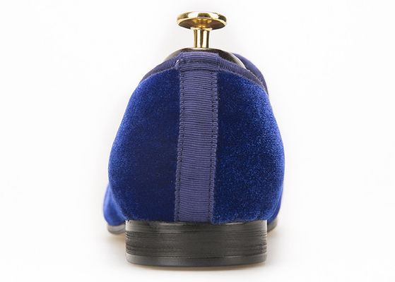 Motif Azul Vestido de terciopelo de hombre Zapatillas, Loafers Borgoña Vestidos de hombre con hebilla