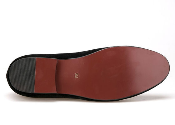 Lujo de los hombres de terciopelo Loafers correa estilo casual zapatos de terciopelo negro
