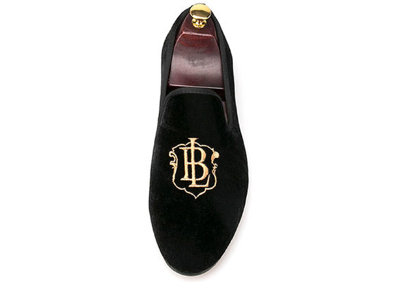 Lujo de los hombres de terciopelo Loafers correa estilo casual zapatos de terciopelo negro