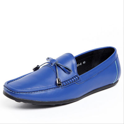 Casual hombre zapatillas de cuero anti-deslizante mocassins de arco corbata zapatillas planas