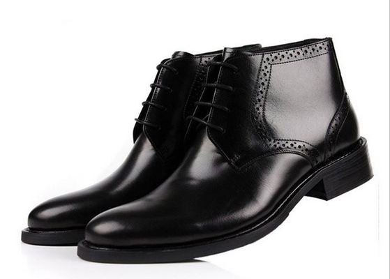 Piel de vaca Hombres Botas de tobillo de alta clase Botas de cuero quemado