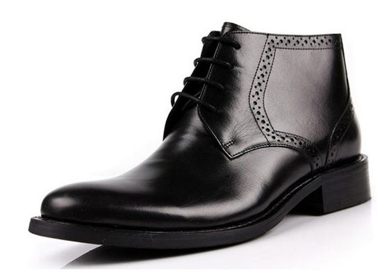 Piel de vaca Hombres Botas de tobillo de alta clase Botas de cuero quemado