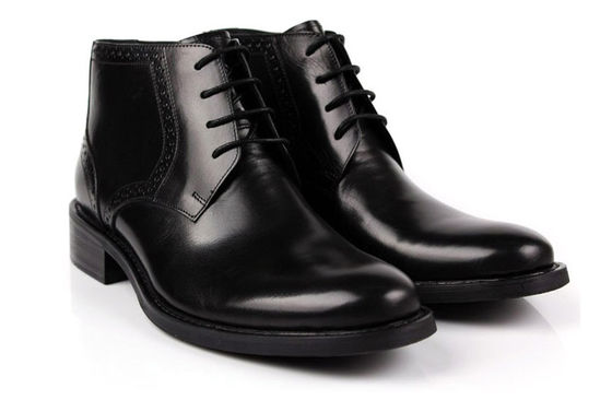 Piel de vaca Hombres Botas de tobillo de alta clase Botas de cuero quemado