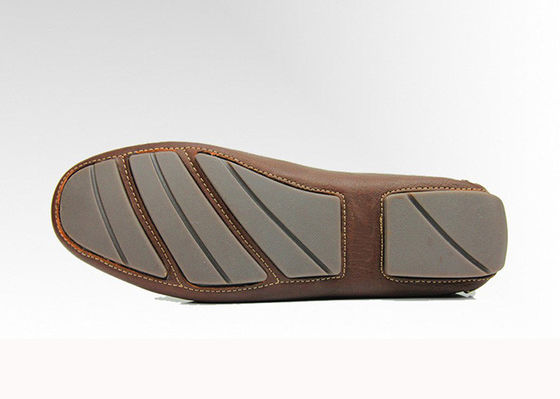 Loafers de cuero para hombres de color marrón hechos a mano Loafers de cuero planos