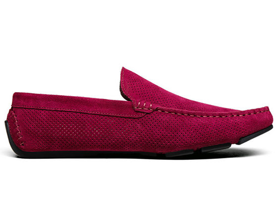 Mocasines casuales de ante para hombre con huecos de verano, mocasines de cuero