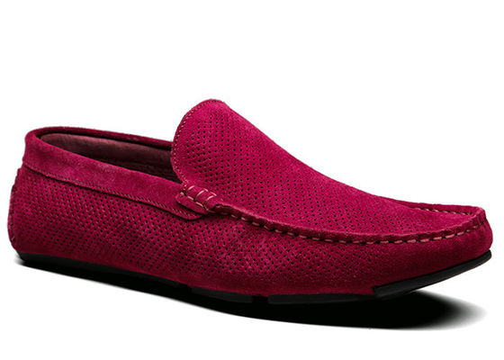 Mocasines casuales de ante para hombre con huecos de verano, mocasines de cuero