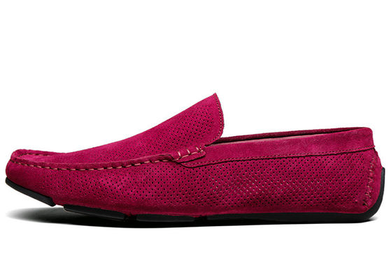 Mocasines casuales de ante para hombre con huecos de verano, mocasines de cuero