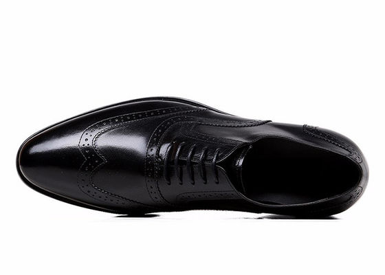 Mujeres Goodyear, zapatos de cuero negro, tallados, hechos a mano, hombres, zapatos de negocios.