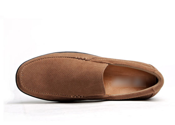 Muñecos de cuero para hombres transpirables de verano Muñecos de pie redondo para hombres de palo marrón Mocasins de suéter
