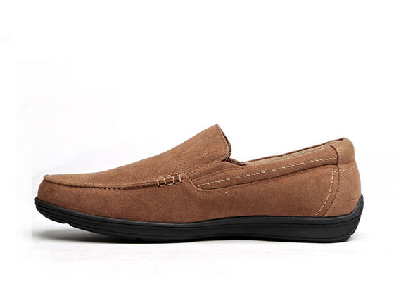 Muñecos de cuero para hombres transpirables de verano Muñecos de pie redondo para hombres de palo marrón Mocasins de suéter