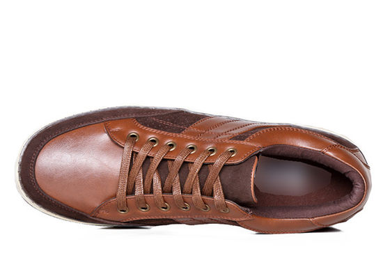Los hombres de color marrón clásico, zapatillas con cordones, ODM, hombres, zapatos de cuero genuino.