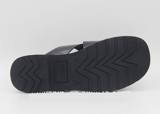 Mujeres de moda zapatillas de cuero zapatillas de chaleco negras zapatillas de hombre de verano de cuero