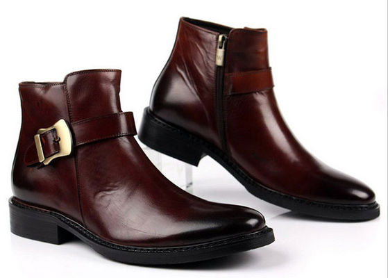 Botas personalizadas de estilo británico para hombres con cremallera