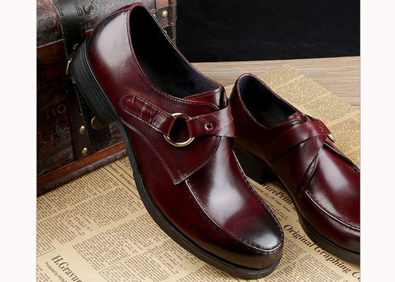 Zapatos de vestir de hombre de cuero de grano completo zapatos personalizados de negocios de monje con correa zapatos marrones