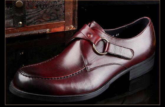 Zapatos de vestir de hombre de cuero de grano completo zapatos personalizados de negocios de monje con correa zapatos marrones