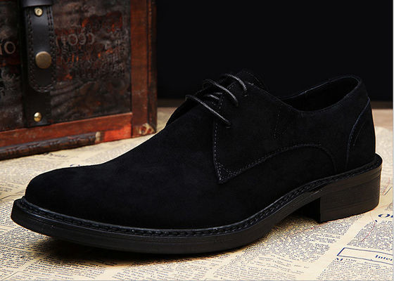 Gris / negro estilo británico calzado Oxford, hombre de cuero y zapatos de vestir suede