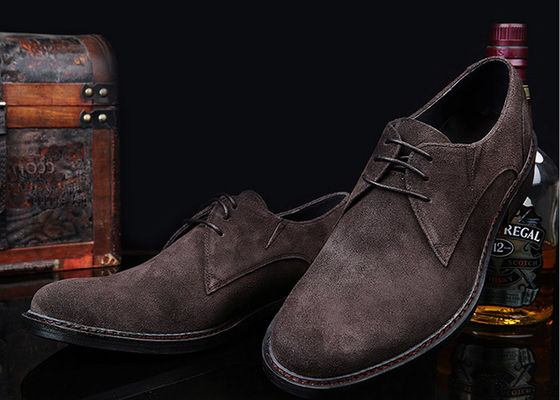 Gris / negro estilo británico calzado Oxford, hombre de cuero y zapatos de vestir suede