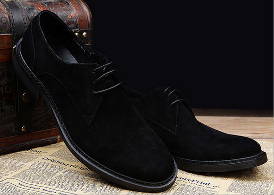 Gris / negro estilo británico calzado Oxford, hombre de cuero y zapatos de vestir suede