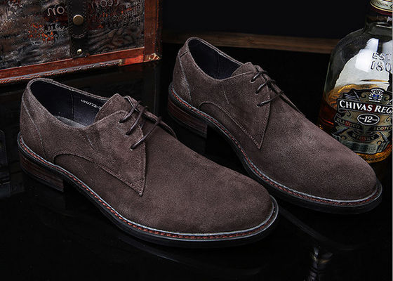 Gris / negro estilo británico calzado Oxford, hombre de cuero y zapatos de vestir suede