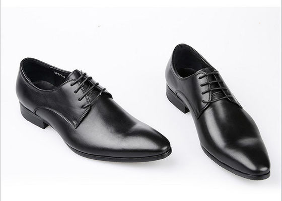 Romántico vestido de novia de cuero suave para hombres zapatos de color puro con cepillo británico