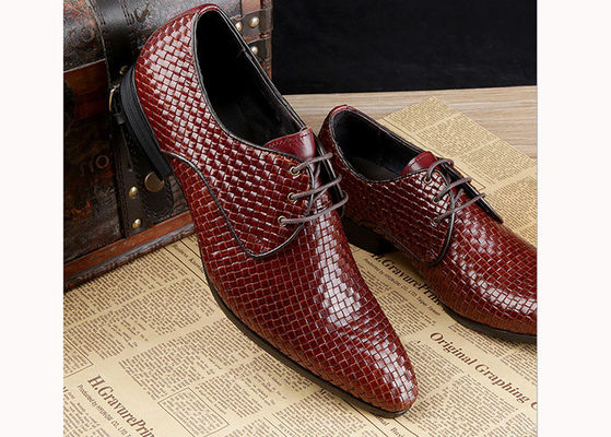 Calzado de vestir borgoña masculino Vintage italiano Goodyear Welted Calzado de cuero de grano completo