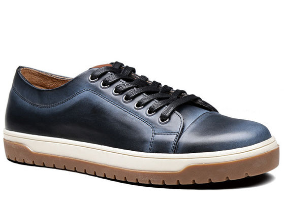 Mujeres de pie redondo de cuero zapatillas de deporte de moda zapatillas de patineta para hombres