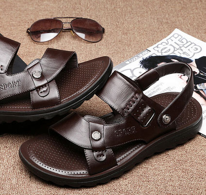 Sandalias de cuero masculinas de verano, Sandalias de cuero personalizadas para hombres.
