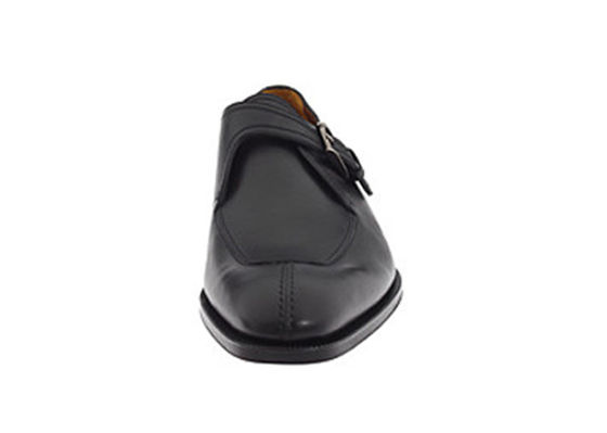 Zapatos de cuero negro de verdad hechos a mano con correa de monje, zapatos de hombre con correa de monje, zapatos de vestido de brogue.