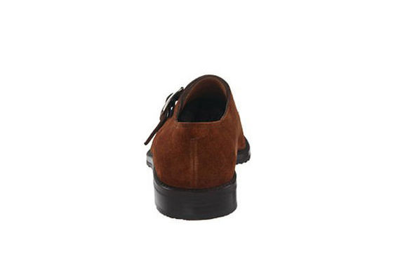 Hombres hechos a mano zapatos de Oxford con cordones, zapatos de monje de cuero genuino con correa.
