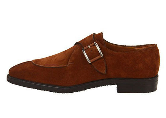 Hombres hechos a mano zapatos de Oxford con cordones, zapatos de monje de cuero genuino con correa.