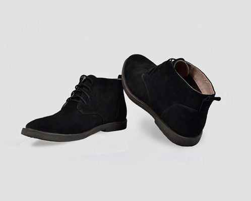 Botas de desierto de piel de peluche para hombres, tacones cuadrados, hombros y tobillos.
