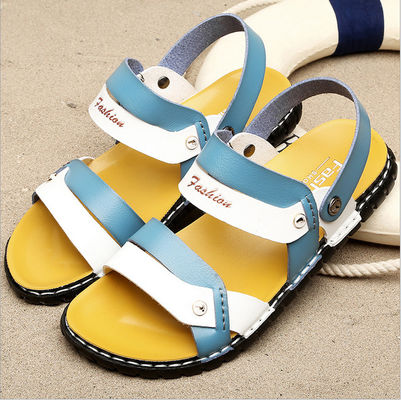Lujo de los hombres de verano Slip On Sandals, Sandalias de cuero hechas a mano