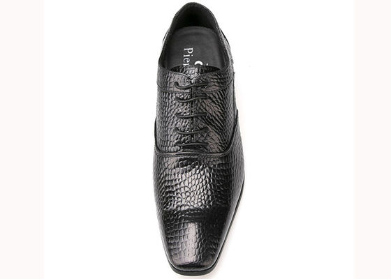 7 Cm Negro Talón grueso Vestido de novia de hombre Negro / marrón Zapatos de hombre Patente zapatos de cuero