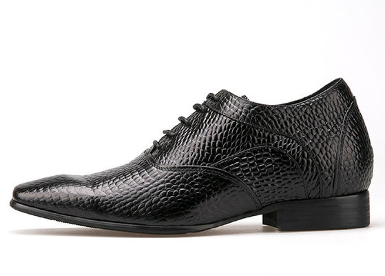 7 Cm Negro Talón grueso Vestido de novia de hombre Negro / marrón Zapatos de hombre Patente zapatos de cuero