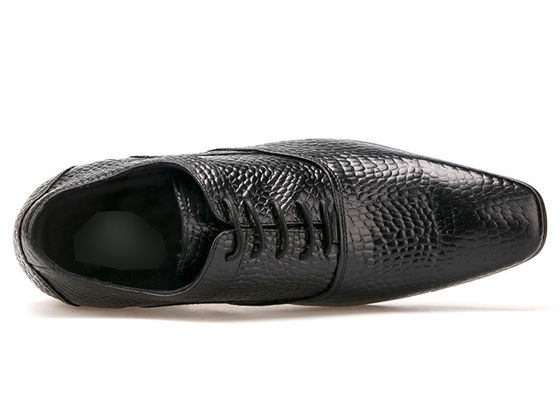 7 Cm Negro Talón grueso Vestido de novia de hombre Negro / marrón Zapatos de hombre Patente zapatos de cuero