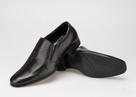 Slip On Round Toe Hombres zapatos de vestido formal estilo Oxford zapatos de vestido de cuero de grano completo