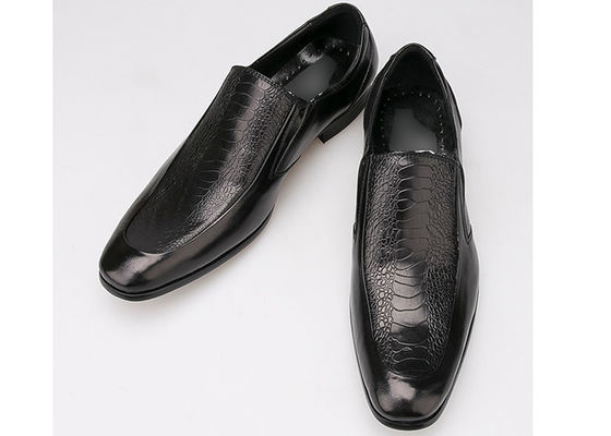 Slip On Round Toe Hombres zapatos de vestido formal estilo Oxford zapatos de vestido de cuero de grano completo